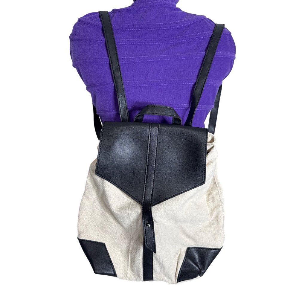 Deux Lux Vegan Leather & Canvas Backpack With Adjustable Straps